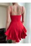 Rope Strap Princess Model Dress Red - 2