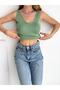Women's Front Back V-Neck Ladder Detailed Knitwear Athlete Trk6000 - 5