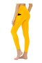 Women's Yellow High Waisted Double Pocket Leggings