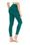 Women's Green High Waisted Double Pocket Leggings