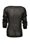 Black Extra Wide Fit Cotton Openwork/Perforated Knitwear Sweater TWOAW20FV0184 - 7