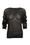 Black Extra Wide Fit Cotton Openwork/Perforated Knitwear Sweater TWOAW20FV0184 - 8