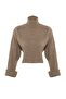 Kahverengi Crop Basic Triko Kazak TWOAW22KZ0223 - 9