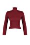 Bordo Basic Balıkçı Yaka Triko Kazak TWOAW21KZ1279 - 7