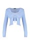 Açık Mavi Crop Bağlama Detaylı Bluz-Hırka Triko Takım TWOSS21HI0002 - 7