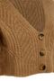 Camel Soft Textured Crop Button Detailed Knitwear Cardigan - 6