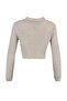 Bej Crop Fermuarlı Triko Hırka TWOAW21HI0154 - 8