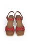 , Women's Genuine Leather Heeled Sandals 141992Z19001 Red - 6