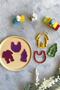 Yellow Overalls, Green Baby Bottle, Red Bib 3-Piece Baby Dough Shaper / Cookie Mold