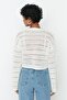 Ecru Crop Openwork/Pierced V-Neck TWOAW23HI00203 - 5