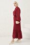 Meyra Buttoned Ayrobin Hijab Dress - Claret Red - 3