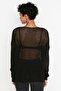 Black Extra Wide Fit Cotton Openwork/Perforated Knitwear Sweater TWOAW20FV0184 - 5