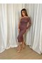 One-Shoulder Tulle Draped Dress - 4
