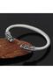 Adjustable Open Men's 316l Steel Bracelet with Viking Wolf Head Scandinavian Motif - 2