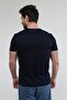 Blue - Erkek Merserize Pamuk Basic T-shirt - 3
