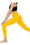 Women's Yellow High Waisted Double Pocket Leggings - 6