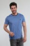 E-blue - Erkek Merserize Pamuk Basic T-shirt