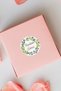 Green Floral Thank You Written Round Adhesive Product Packaging, Package Label Sticker - 2