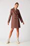 Double Breasted Stamp Coat with Pockets Brown - 3