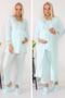 Maternity Maternity 2601 Turquoise Long Maternity Pajamas