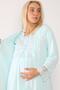 Maternity Maternity 2601 Turquoise Long Maternity Pajamas - 4