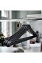 Wooden Look Clothes Hanger Black Clothes Hanger with Swivel Head 12 Pieces - 3