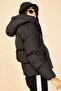 Women's Black Hooded Puffer Coat 10141018 - 6