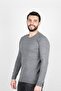 Regular Men's Knitwear Gray Sweater Crew Neck Winter Woven
