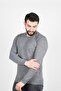 Regular Men's Knitwear Gray Sweater Crew Neck Winter Woven - 2