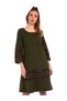 Plain Flannel Original Garnished and Pocket Winter Dress - 2