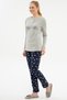 Women's Gray Star Detailed Pajamas Set - 5