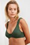 Green Gather Detailed Underwire Bikini Top TBESS21BU0035