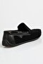 Men's Black Suede Loafer Shoes - 5