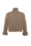 Kahverengi Crop Basic Triko Kazak TWOAW22KZ0223 - 8