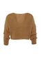 Camel Soft Textured Crop Button Detailed Knitwear Cardigan - 7