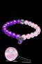 Natural Pink Quartz Purple Agate Stone Bracelet with Certified Silver Setting - Amethyst Pendant - 2