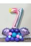 Mermaid Seashell Balloon Welcome Set 76cm Rainbow Colored Number Balloon Welcome Set