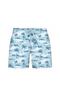 Light Blue Tropical Island Printed Regular Fit Boys' Swim Shorts