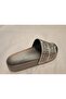 Women's Gray Stone Beaded Single Strap Slippers - 4