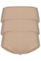 3-Piece Women's Nude Cotton Camisole Thin Elastic Bato Panties