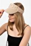 Beige Stone Visor Open Top Tennis Women's Hat - 3