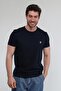 Blue - Erkek Merserize Pamuk Basic T-shirt - 2