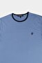E-blue - Erkek Merserize Pamuk Basic T-shirt - 6