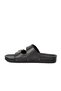 3232 Black Double Banded Women's Slippers - 2