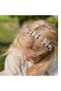 Crystal Stoned Butterfly Flower Motif Metal Luxury Crown Henna Engagement Special Day Crown Hologram - 3