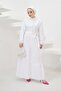 428 Magnificent Collar Buttoned Hijab Dress White - 3