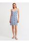 90119 Patterned Strappy Knitwear Dress-cobalt blue - 3