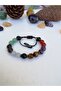 Natural Stone Macrame Student Success Bracelet-Onyx-Aventurine-Quartz-Akamarin-K.Köz-Amatist-Agate Stone - 3