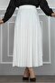Leather Look Pleated Hijab Skirt - 2