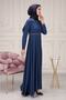 Women's Abaya Striped Waist Printed Flared Mevlana Abaya - 4